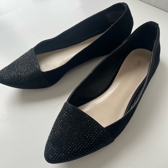 Apt 9 Black Sparkle Pointy Toe Ballet Flats size 7 - Picture 3 of 6
